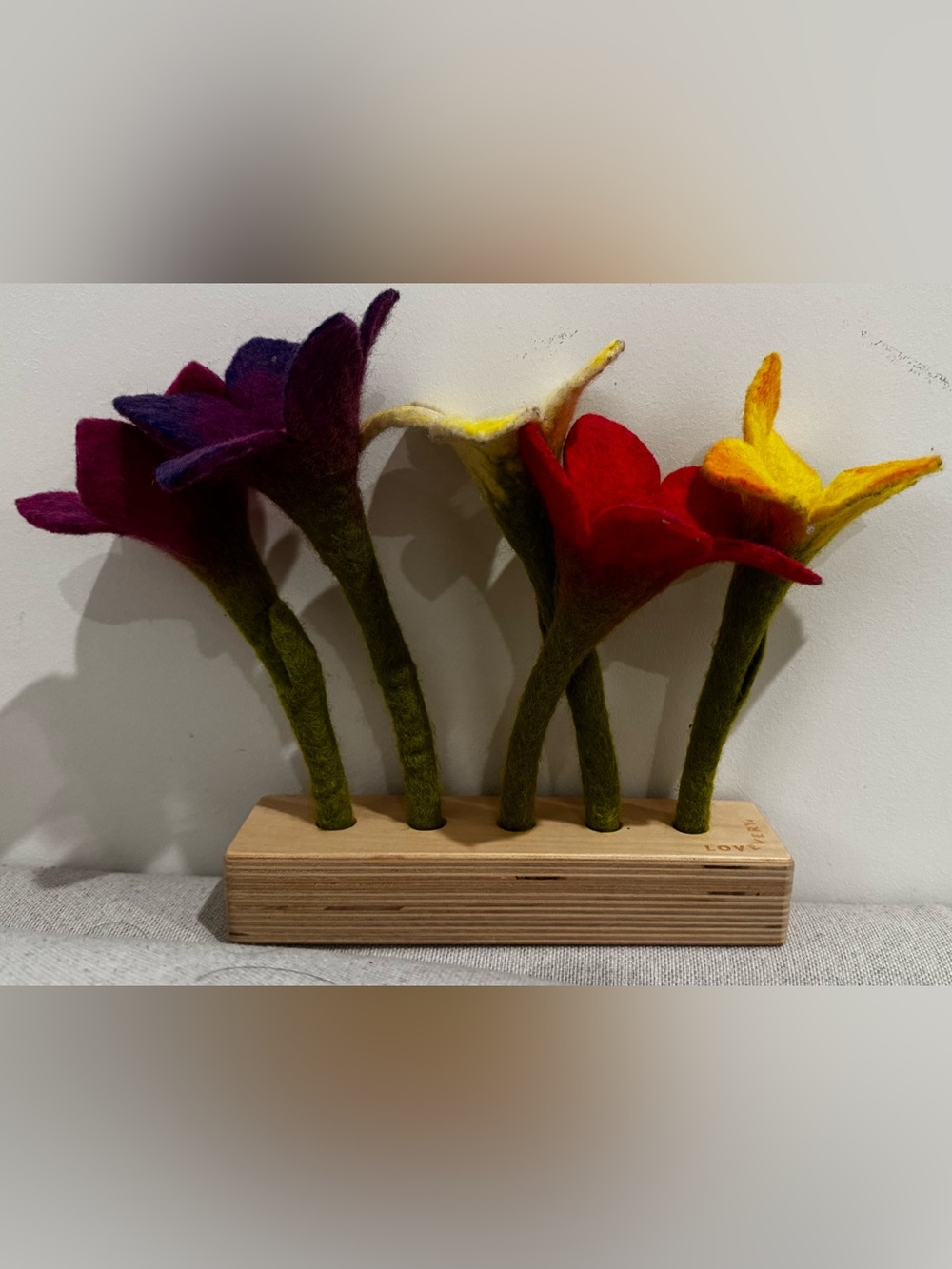 Calla Lily Felt Flowers in a Row Lovevery - The Helper Kit months 25-27